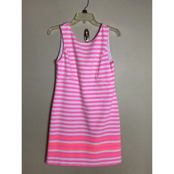 Lilly Pulitzer Women Stripe Shift Dress Sz Small Pink  Eden Tropical Mini Dress - Picture 7 of 16